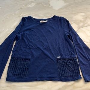 Girls Vineyard Vines Long-sleeve Shirt With Eyelet Pocket Detail